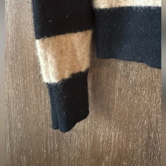 Crewcuts Cashmere Black and Tan Striped Quarter Zip-Up Sweater - Picture 3 of 6